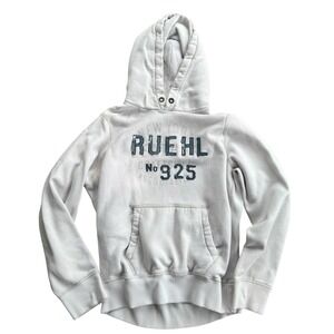 Vintage Ruehl 925 White Spell‎ Out Hoodie Large  Heavy